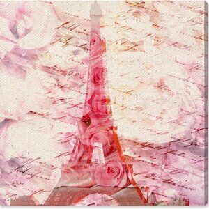 Pink Paris Eiffel Tower Canvas Print